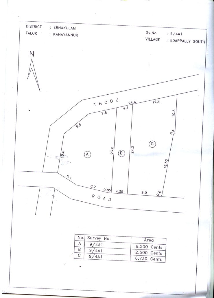 9Cents of Residential Plot - for sale in Chalikavattom, Kochi ( Ernakulam ), Kerala